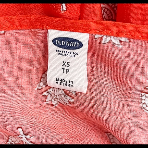 ‼️CLEARANCE SALE‼️ Women’s Old Navy Orange Floral Print Ruffle Cropped Tank Top - Picture 7 of 9